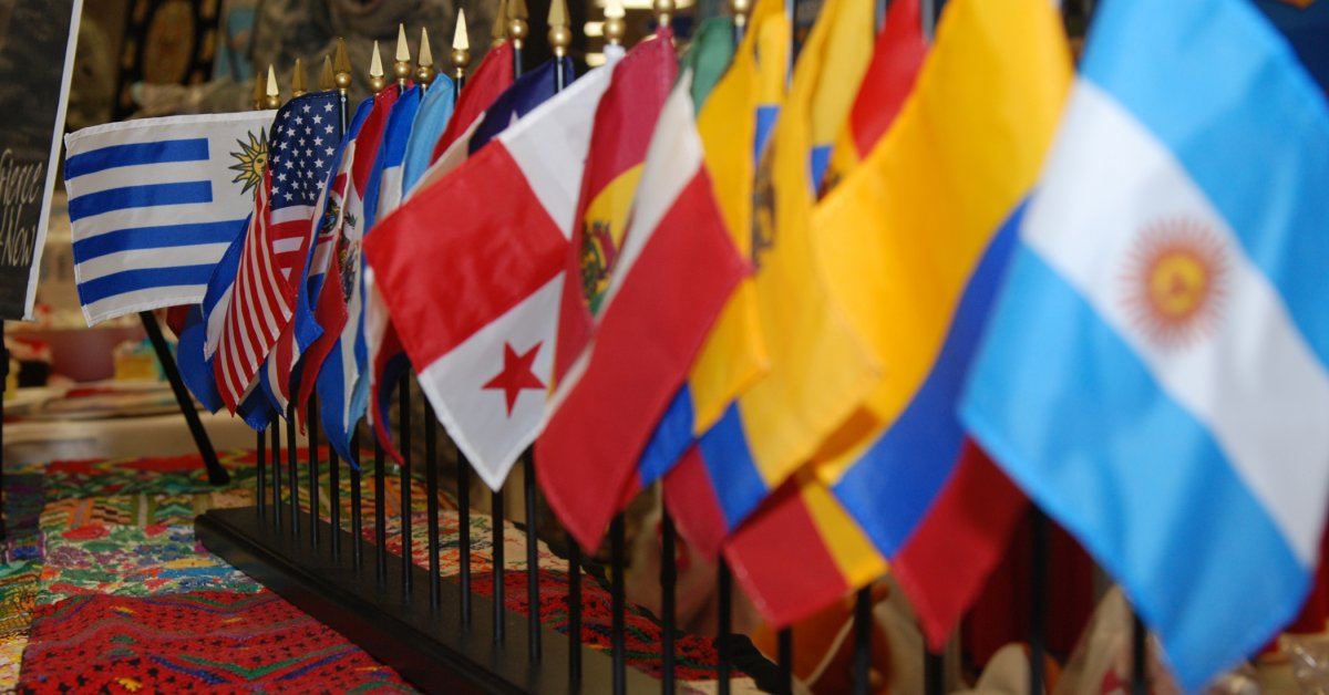 Flags of different Hispanic countries (Credit: ADL)