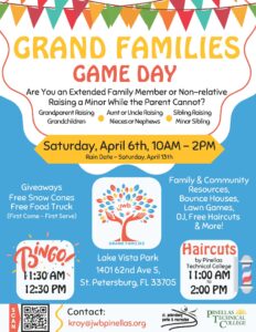 Event flyer promoting April 6, 2024, South County Grand Families Event 