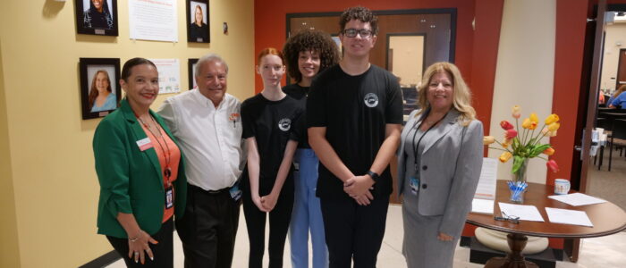 YLC students at Board Meeting with CEO and COO
