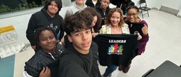 YLC students taking selfie