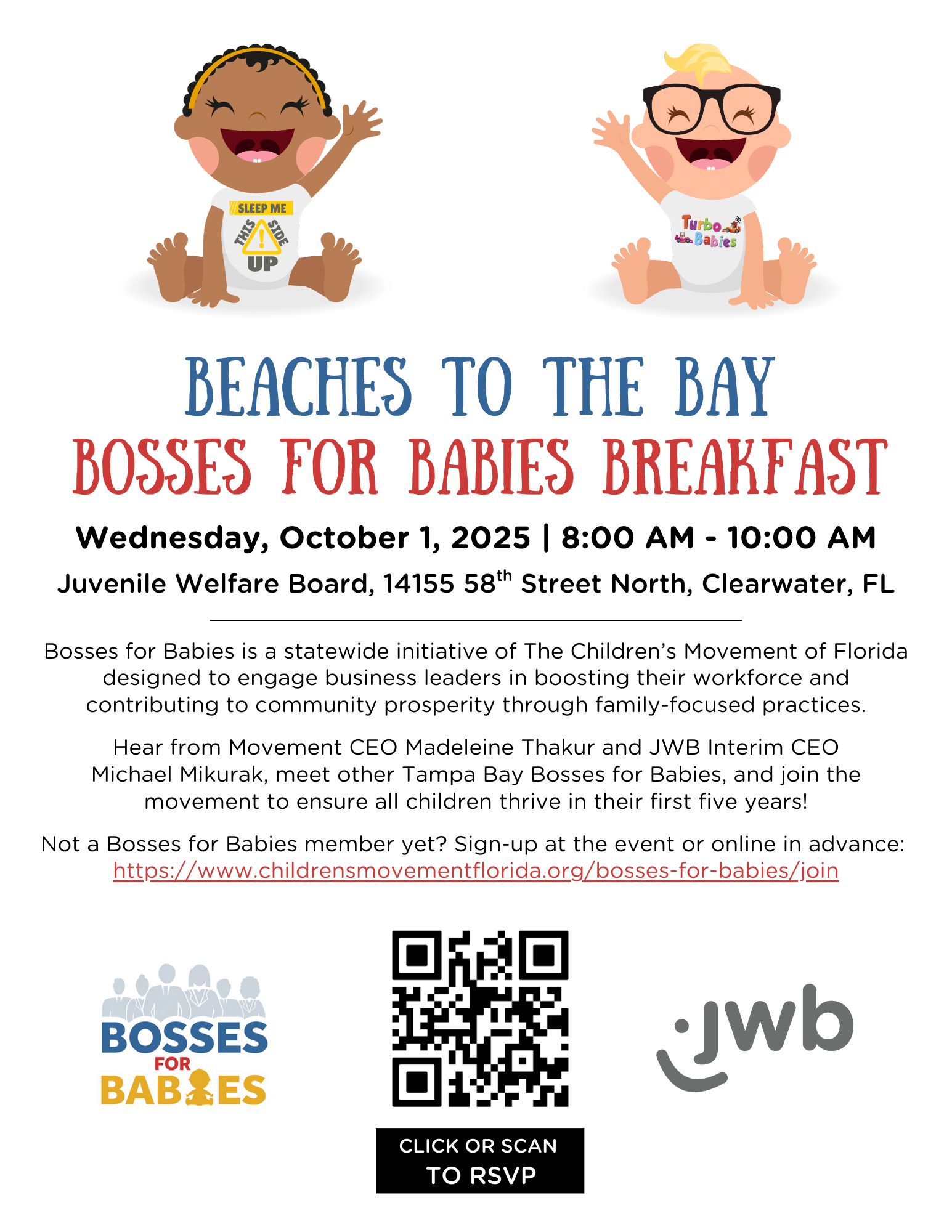 Bosses for Babies 10.1.25 event flyer