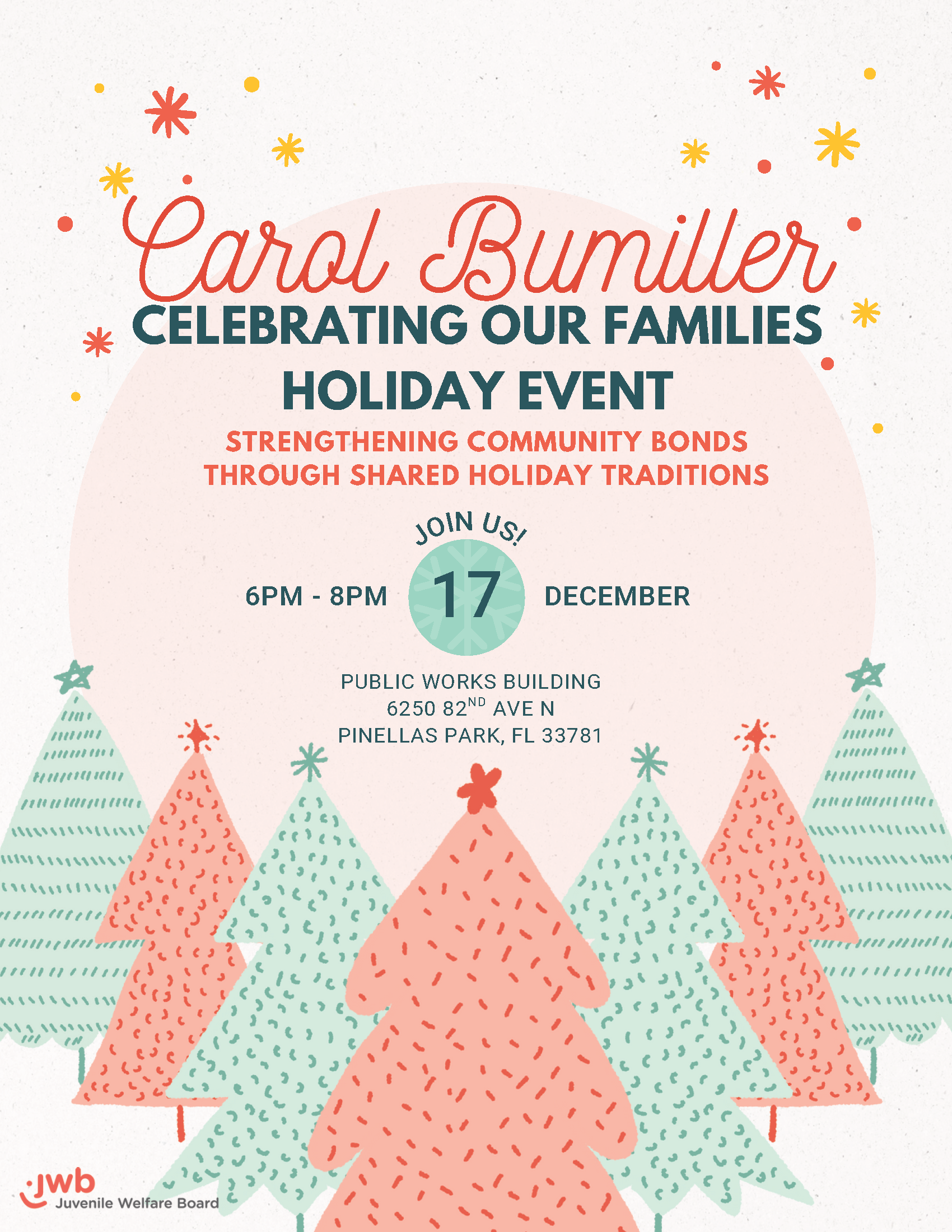 JWB CC Celebrating Our Families Holiday Event Flyer 12.17.25