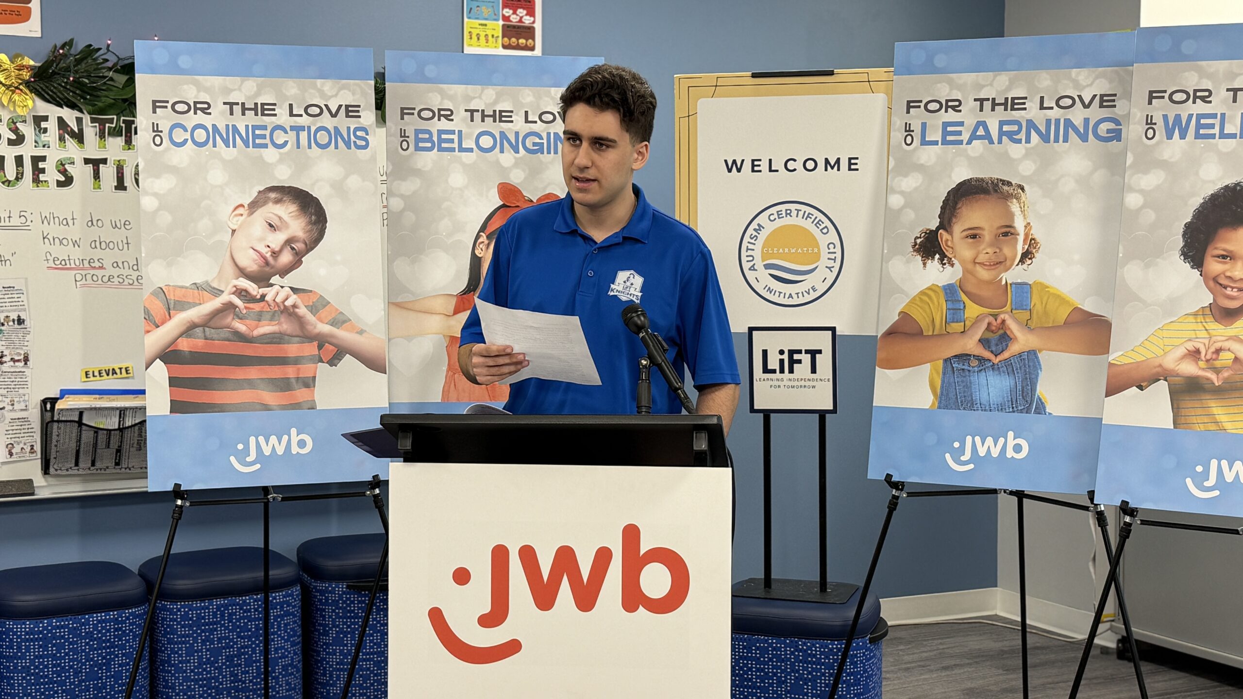 ohn Oureilidis, a senior at LiFT who plans to study Educational Development at St. Petersburg College after graduation, spoke at the press event