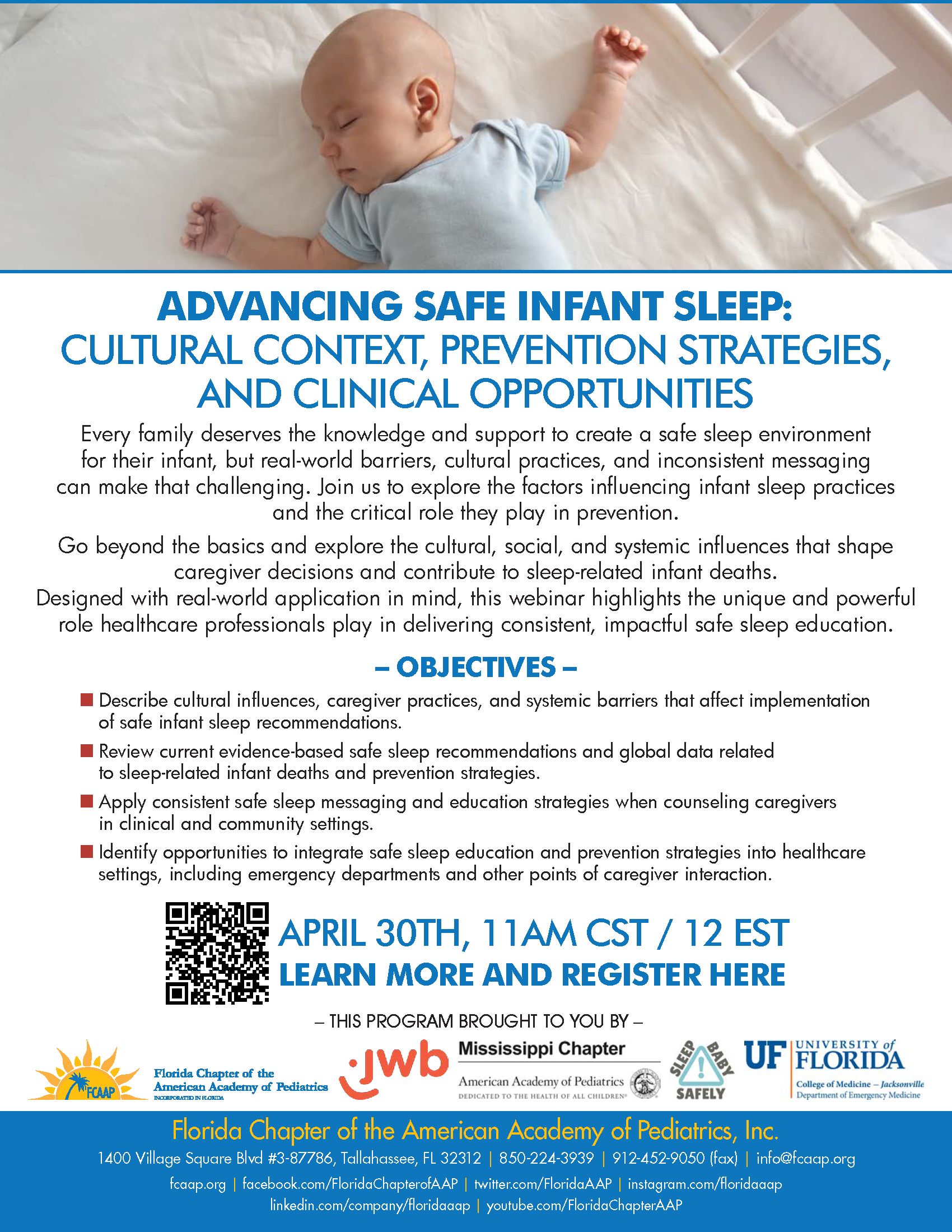 ADVANCING SAFE INFANT SLEEP event flyer