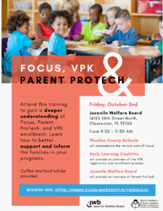 Focus, VPK, Parent ProTech Training Flyer